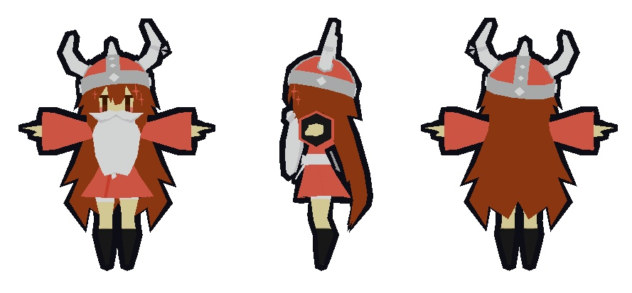 LowPoly Viking Helmet + Beard/ロポリばいきんぐ帽子+ひげ