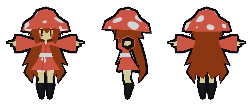 LowPoly Mushroom Hat/ロポリきのこ帽子