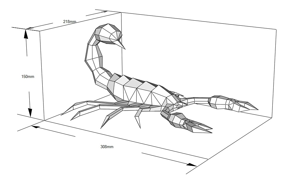 Papercraft Scorpio PDF template Scorpio PDF template (without texture or color).