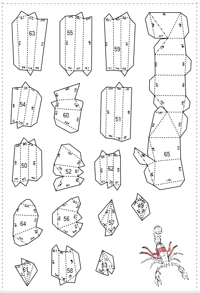 Papercraft Scorpio PDF template Scorpio PDF template (without texture or color).