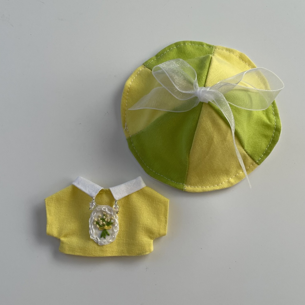 お花刺繍シャツ・チューリップハット セット