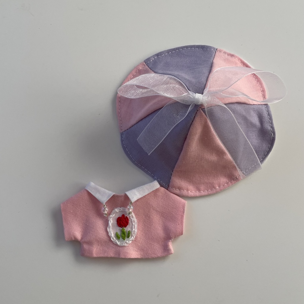 お花刺繍シャツ・チューリップハット セット