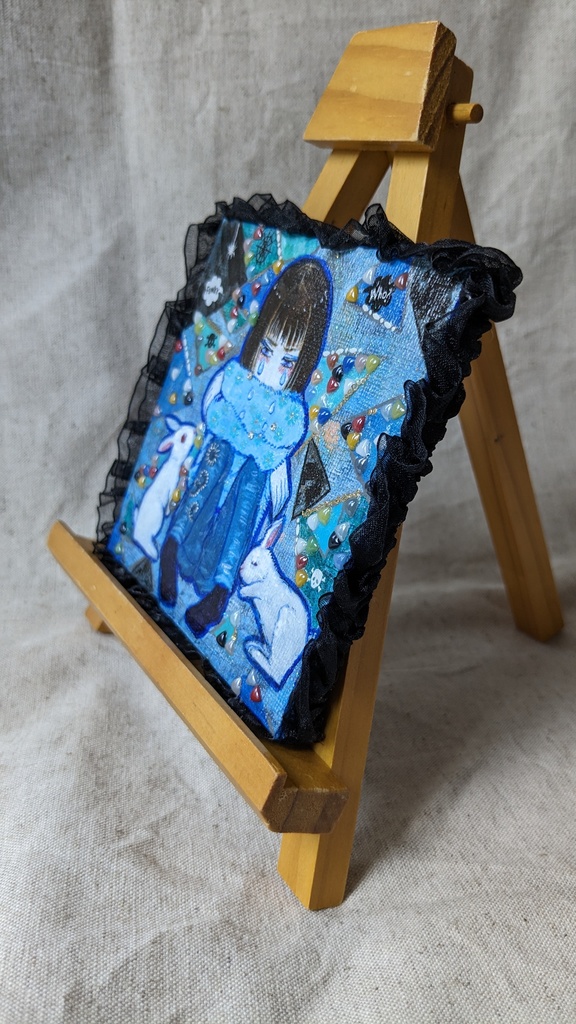 うさぎコラボキャンバス原画『悲しみ』