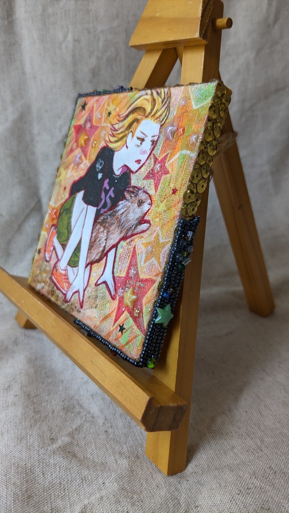 うさぎコラボキャンバス原画『スタート!』