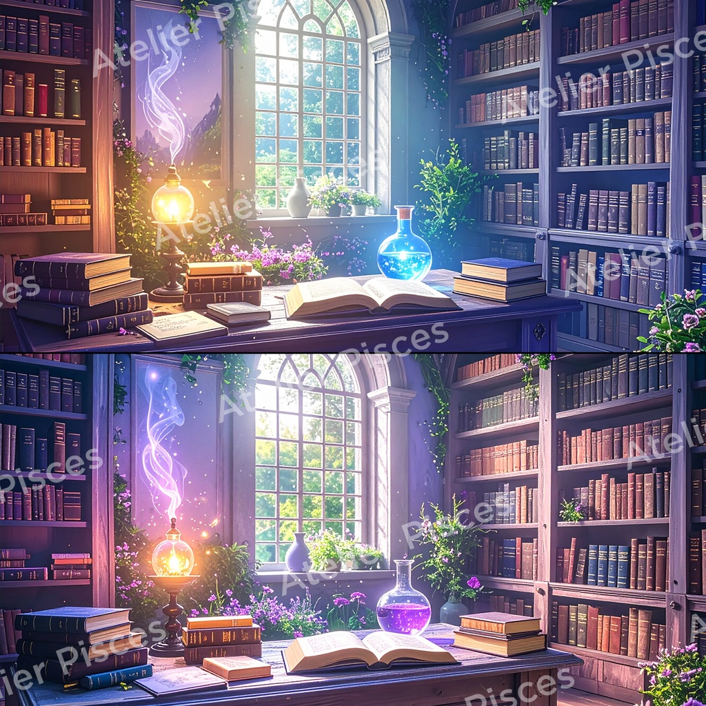 魔法の書斎画像 6枚セット【商用可】