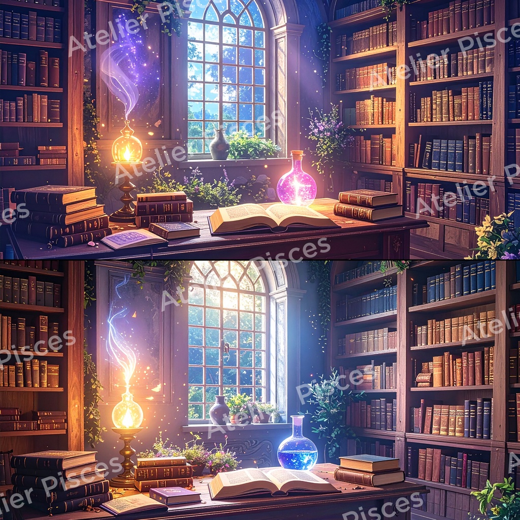 魔法の書斎画像 6枚セット【商用可】