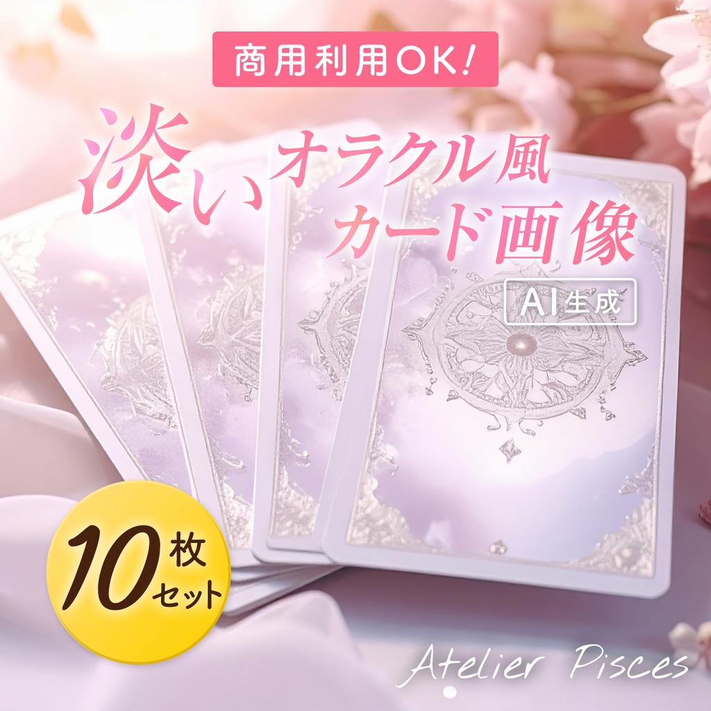淡いオラクル風カード画像 10枚セット【商用可】