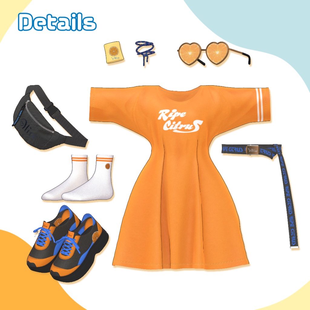 🍊17アバター対応🍊 完熟シトラス Ripe Citrus【3D衣装モデル】