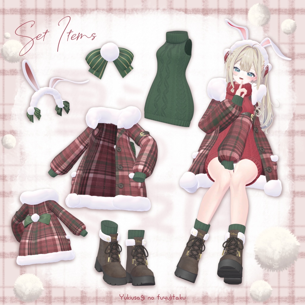 【23アバター対応】 雪うさぎの冬支度❄️🐇【3D衣装モデル】