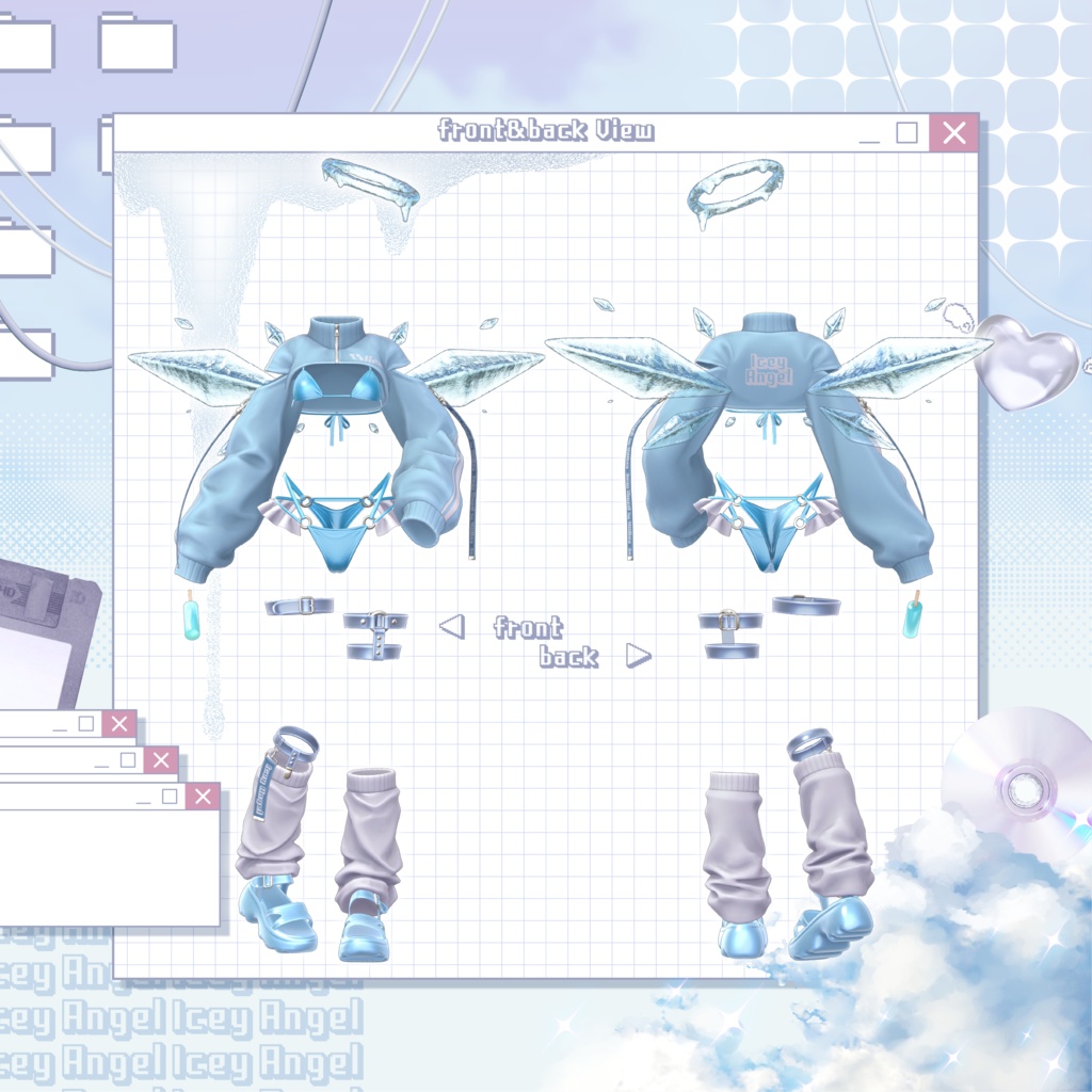 SALE🩵【16アバター対応】Icey Angel【3D衣装モデル】