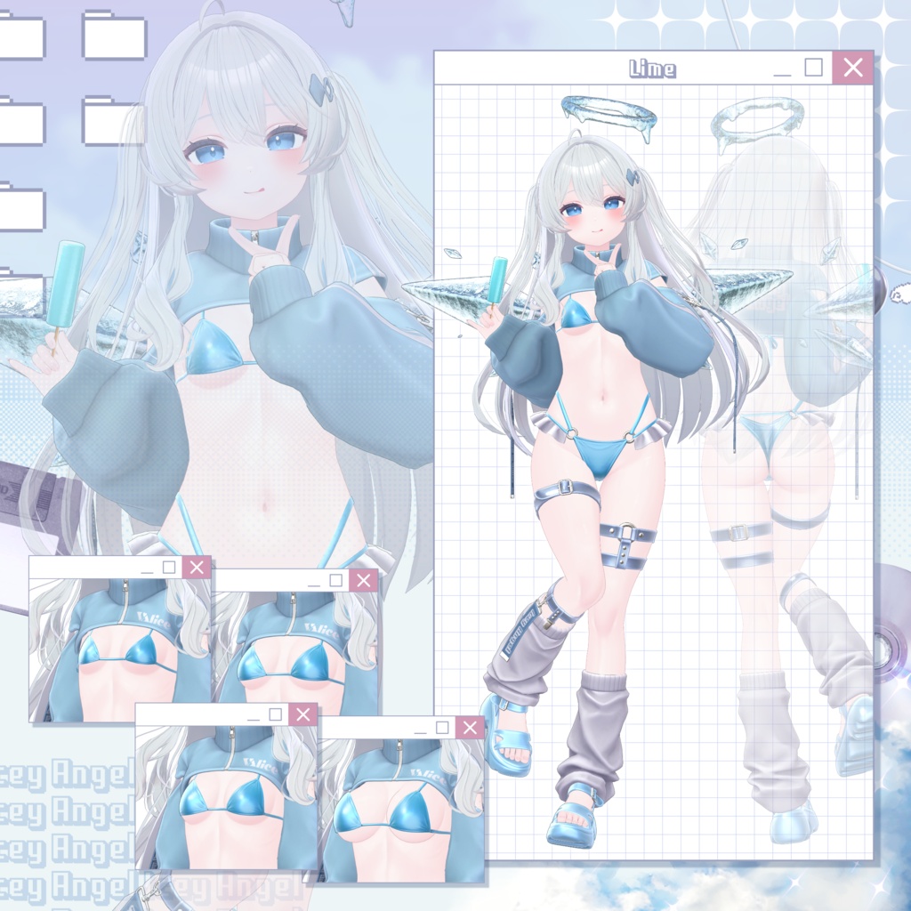 SALE🩵【16アバター対応】Icey Angel【3D衣装モデル】