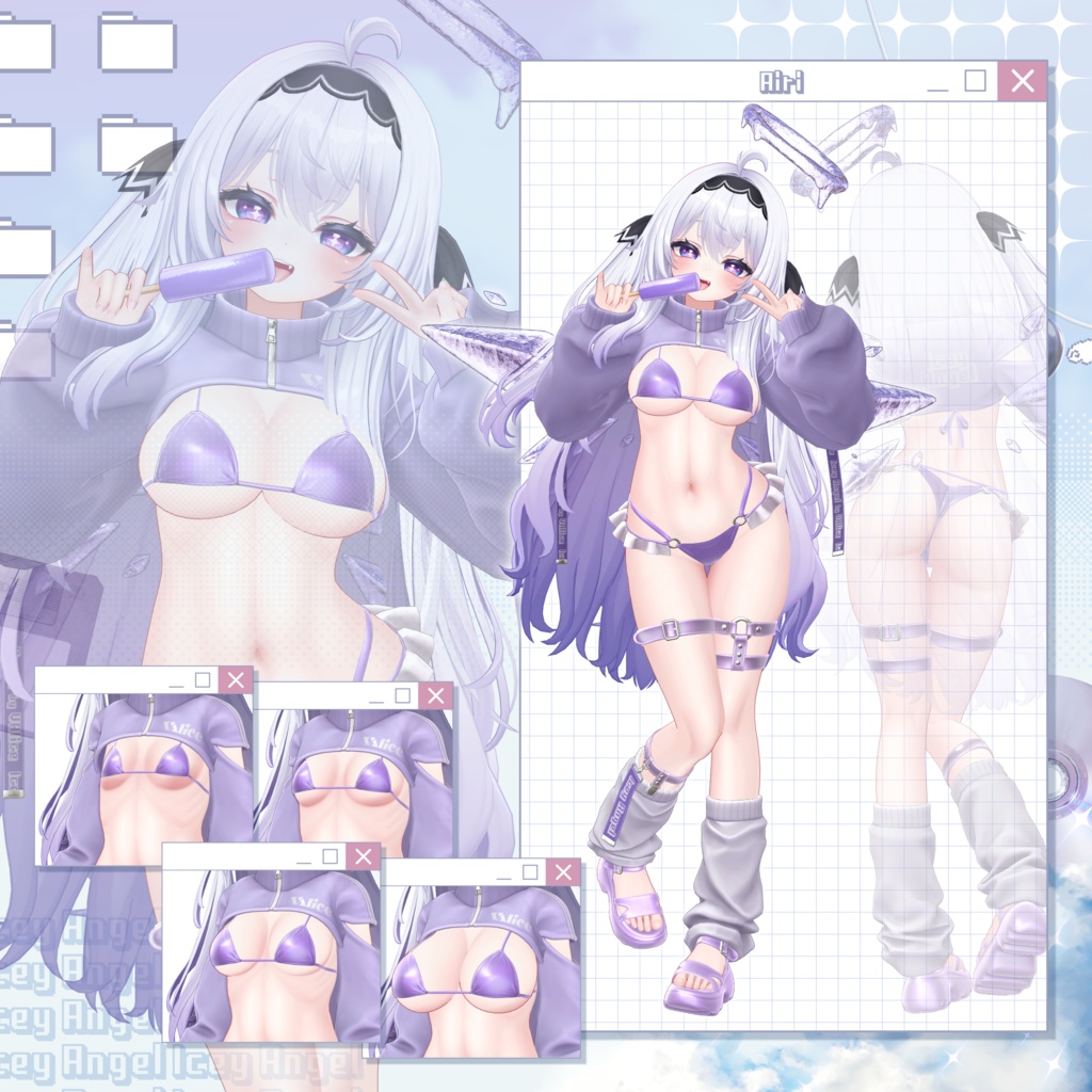 SALE🩵【16アバター対応】Icey Angel【3D衣装モデル】