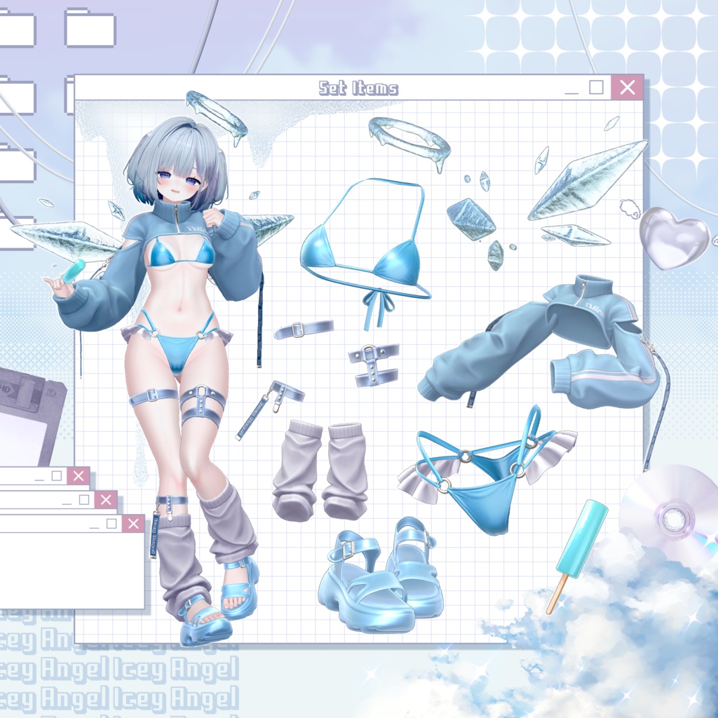 SALE🩵【16アバター対応】Icey Angel【3D衣装モデル】