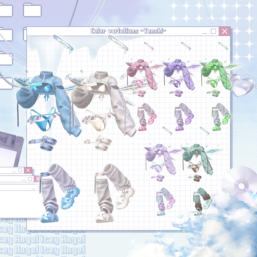 SALE🩵【16アバター対応】Icey Angel【3D衣装モデル】