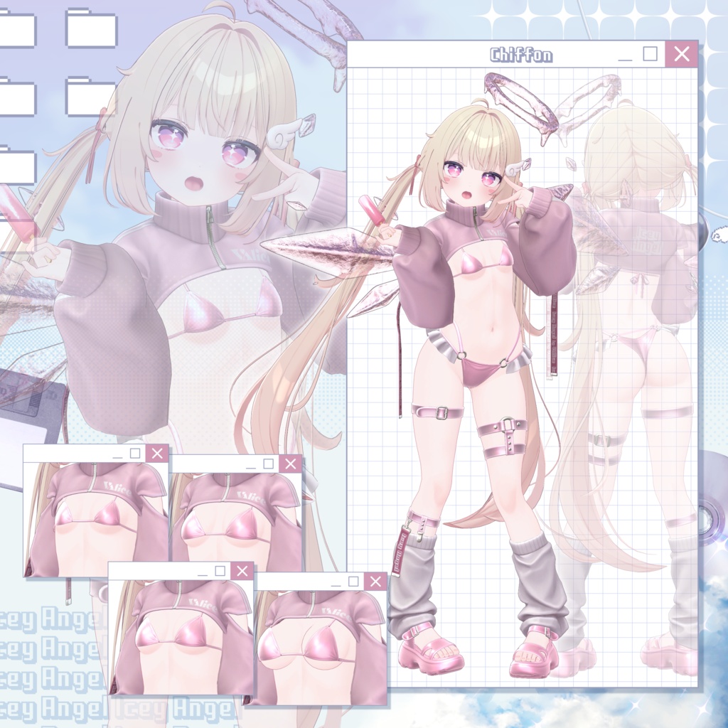 SALE🩵【16アバター対応】Icey Angel【3D衣装モデル】