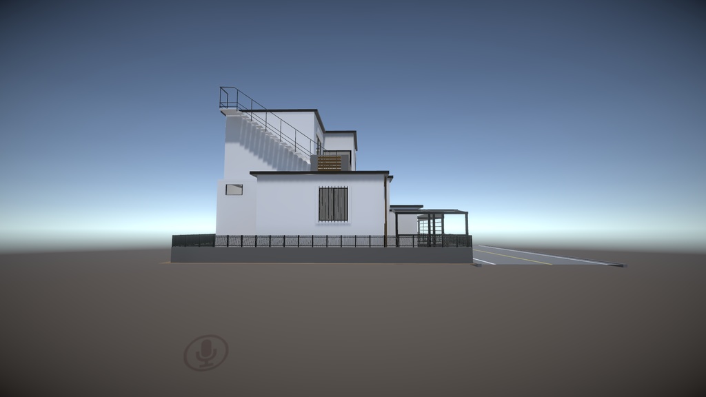 3Dモデル【Built in garage house】