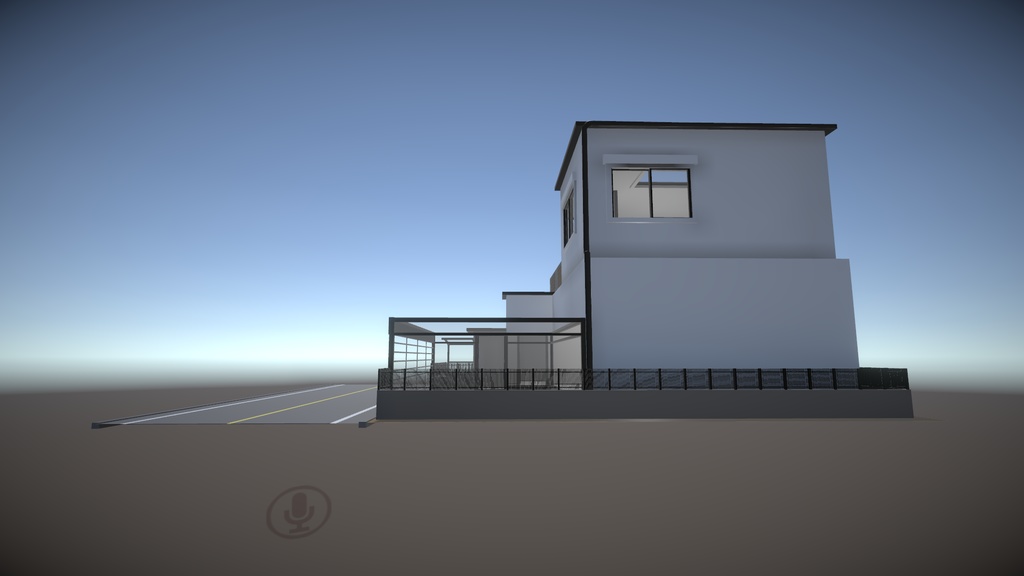 3Dモデル【Built in garage house】