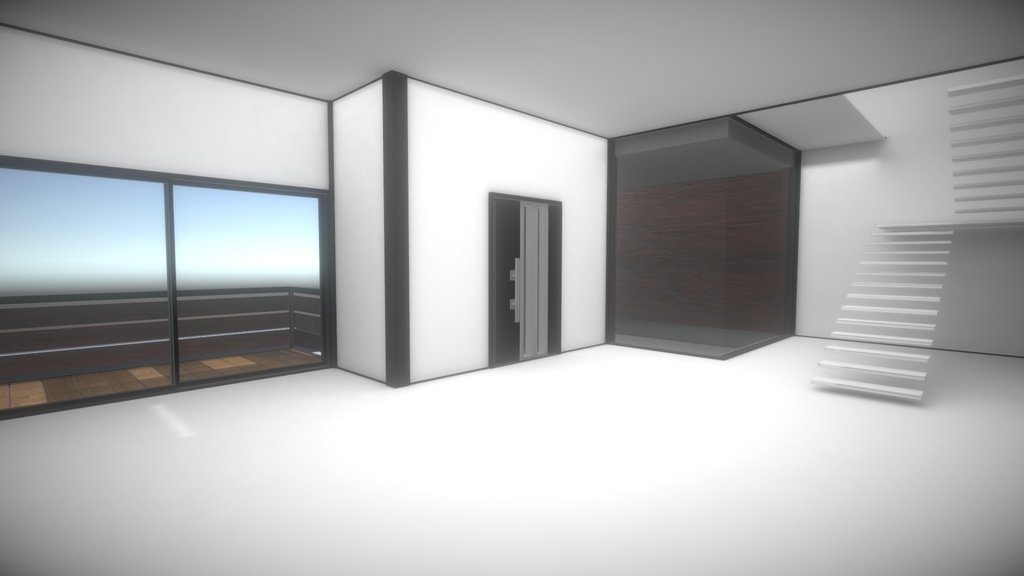 3Dモデル【Built in garage house2】