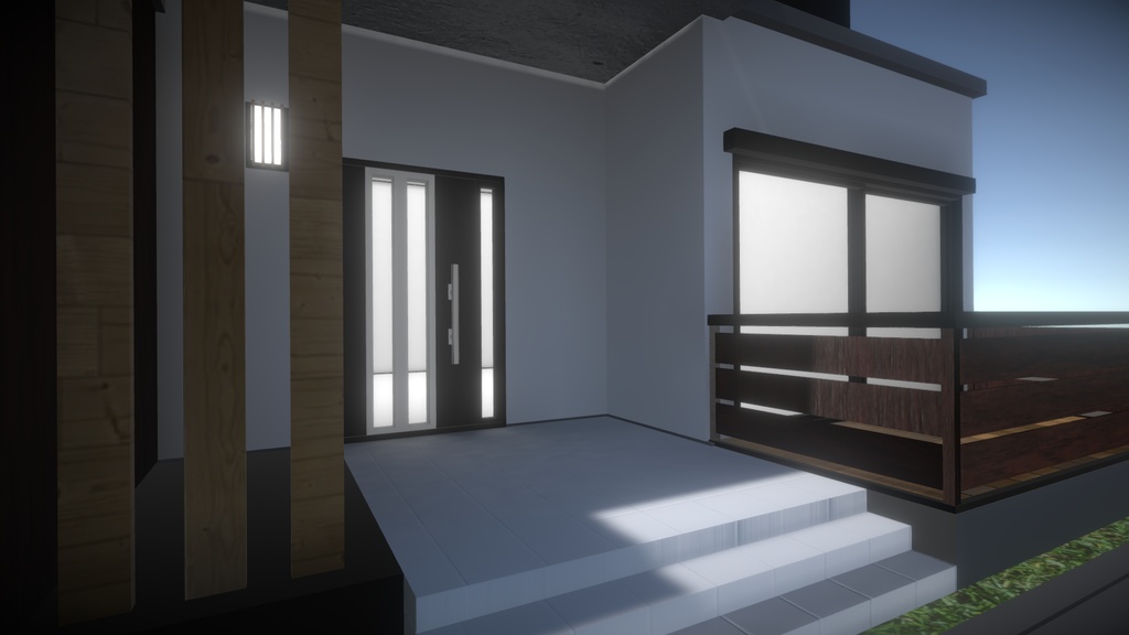 3Dモデル【Built in garage house2】