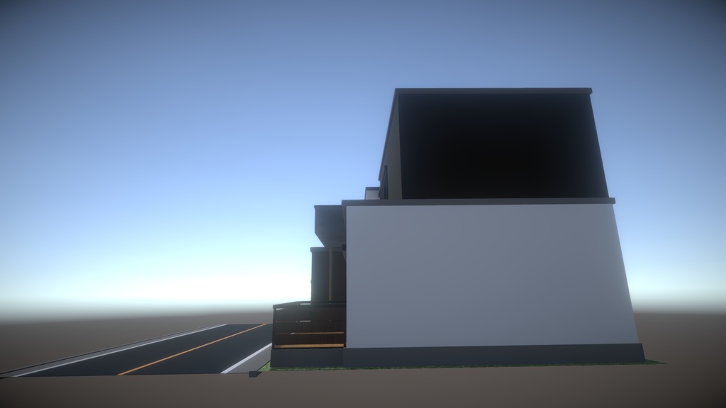 3Dモデル【Built in garage house2】