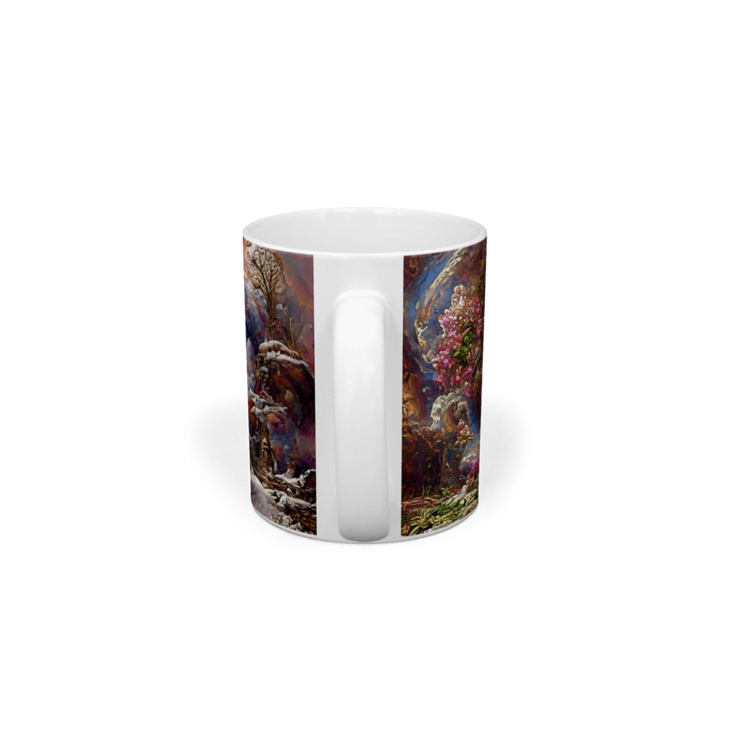 【左利き向け】抽象画風「春夏秋冬A」のマグカップ