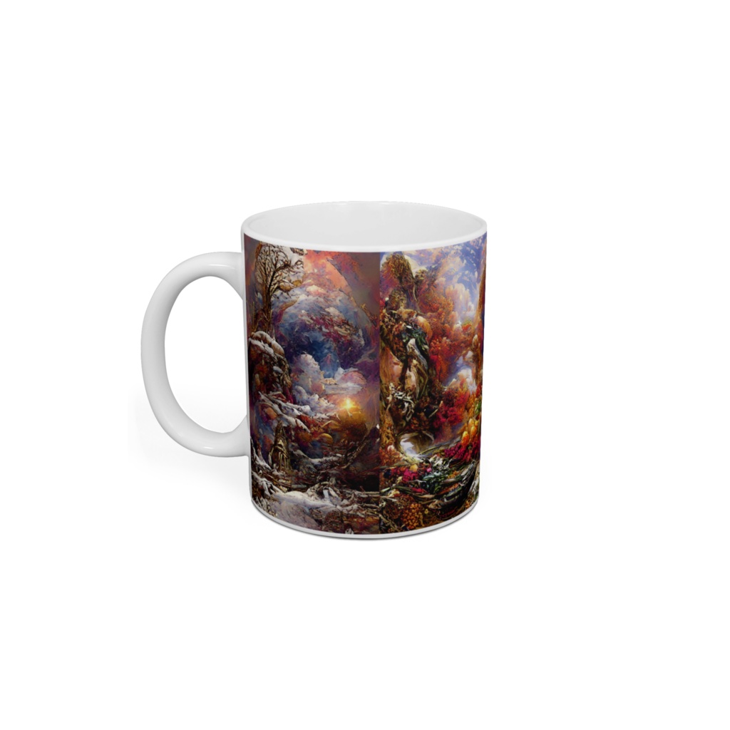 抽象画風「春夏秋冬A」のマグカップ