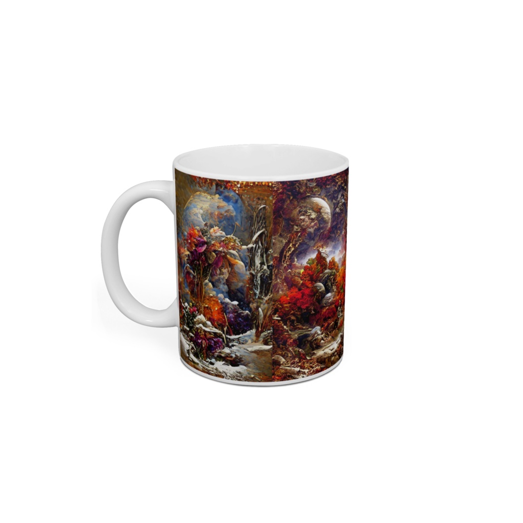 抽象画風「春夏秋冬B」のマグカップ