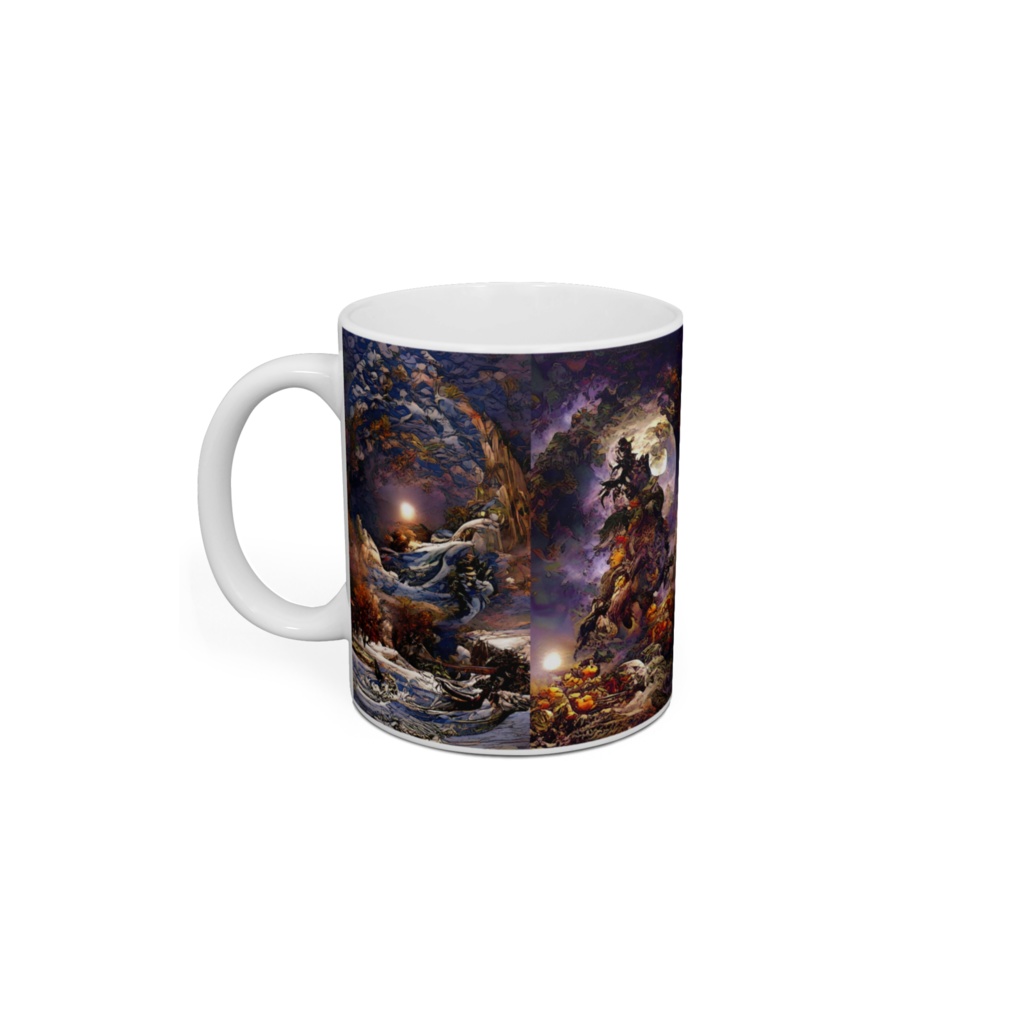 抽象画風「春夏秋冬C」のマグカップ