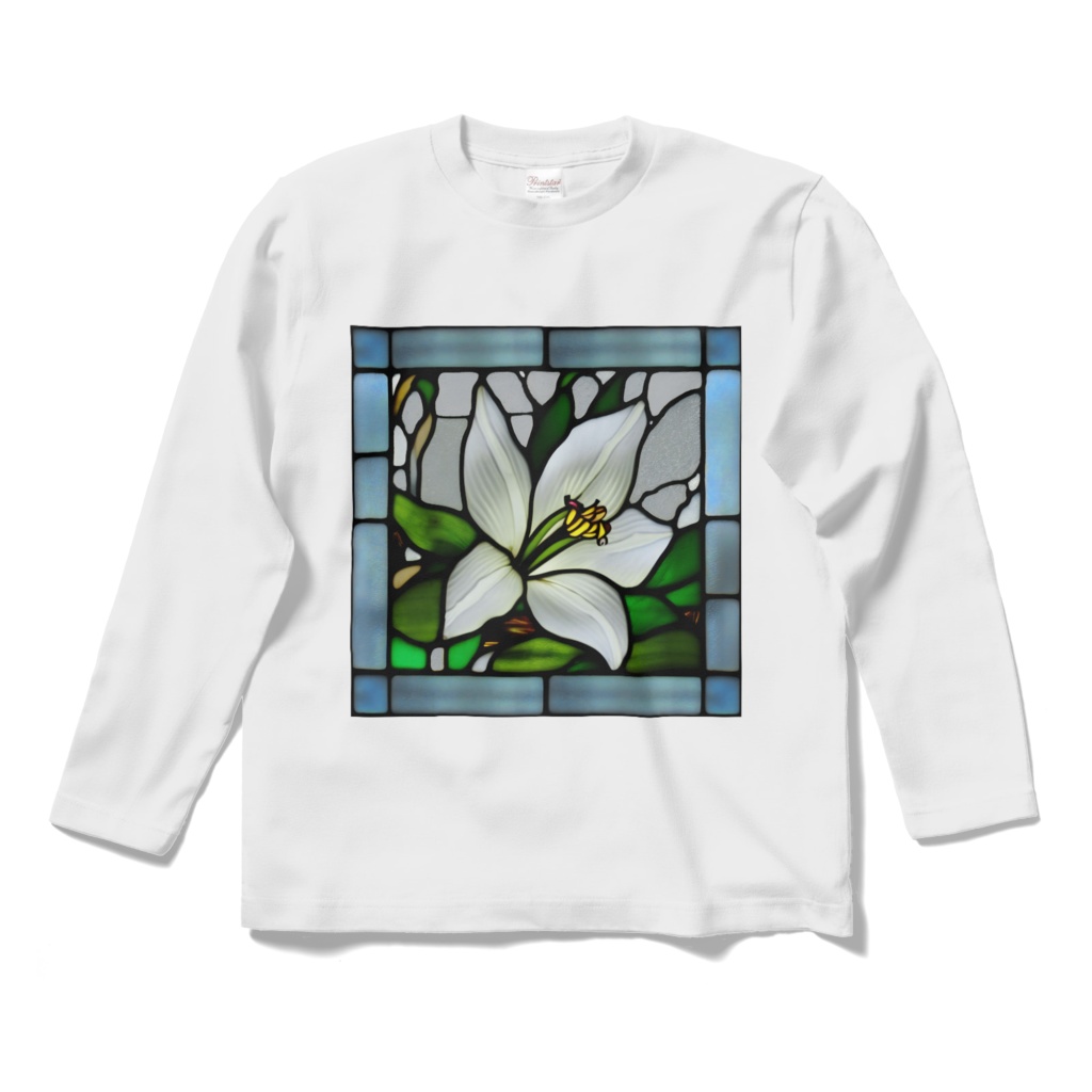ステンドグラス風「歩く姿は百合の花」のTシャツ