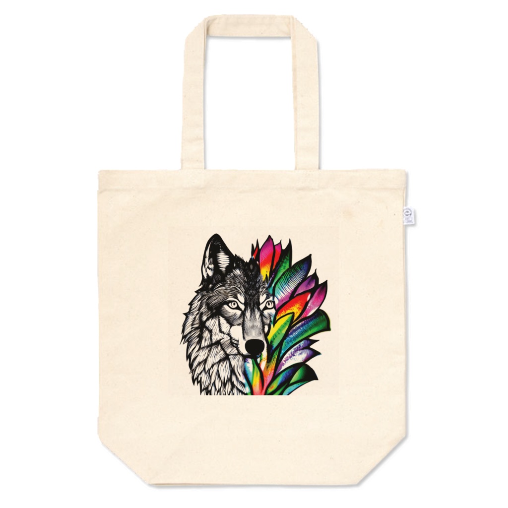 Wolf with Grassのトートバッグ