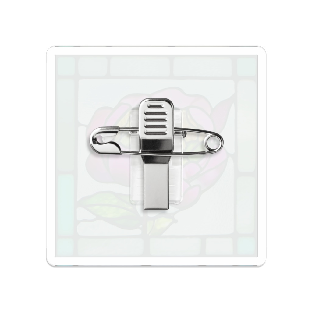 ステンドグラス風「立てば芍薬」のブローチ