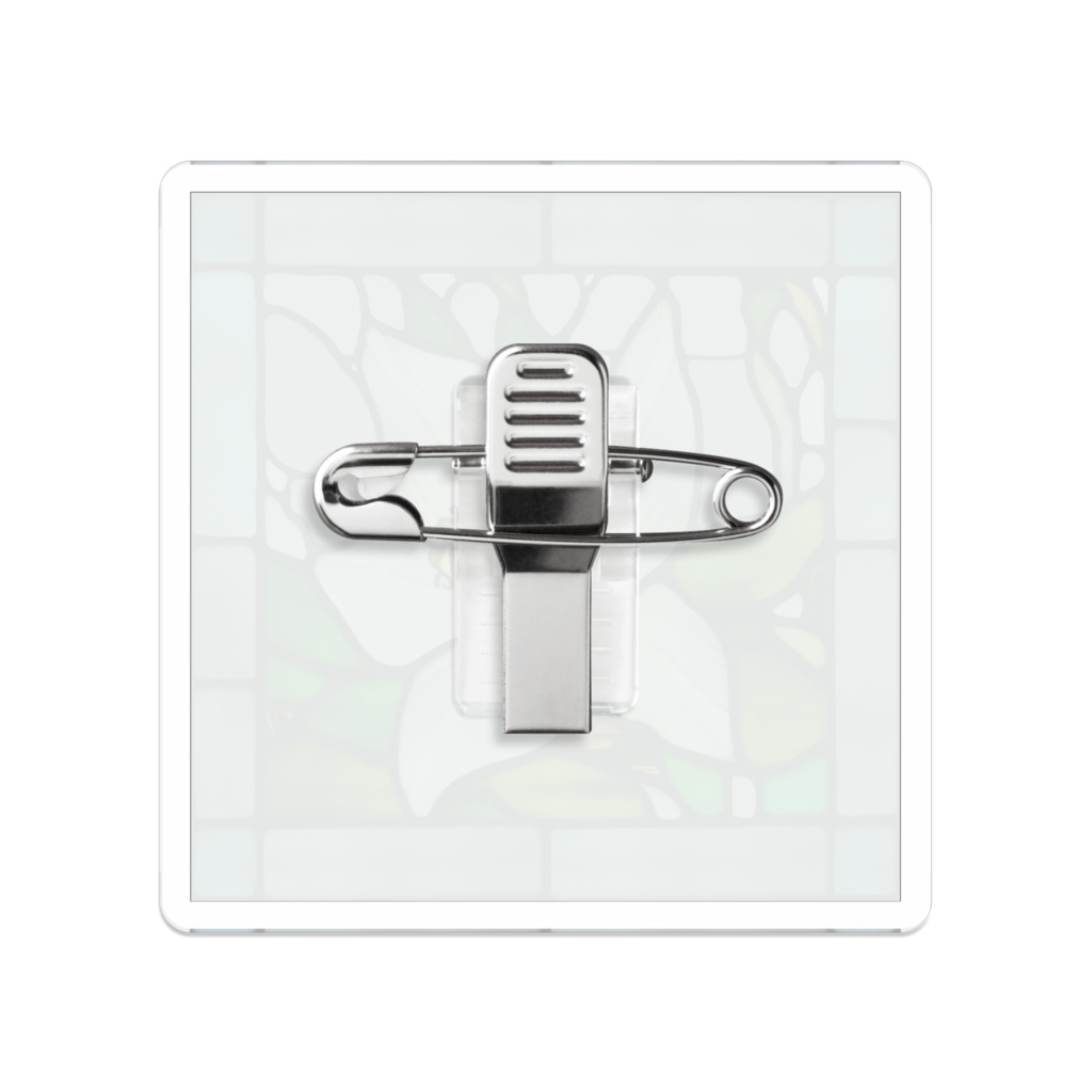 ステンドグラス風「歩く姿は百合の花」のブローチ