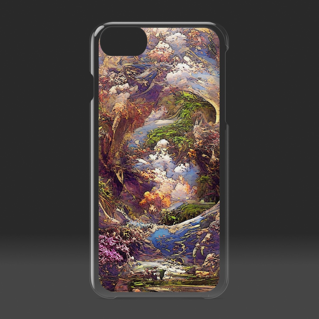 抽象画風「春B」のiPhoneケース