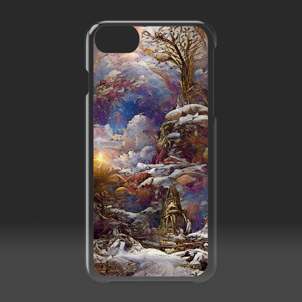 抽象画風「冬A」のiPhoneケース