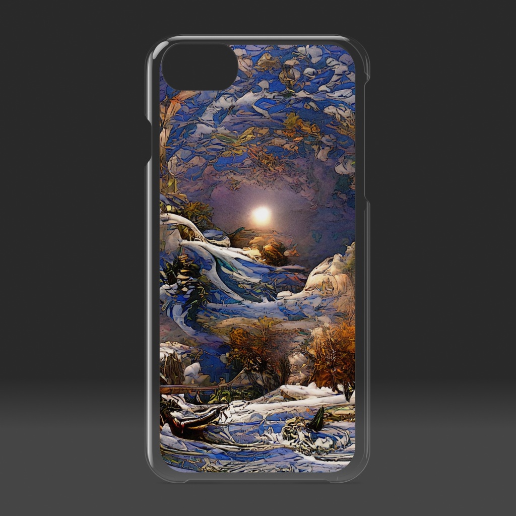 抽象画風「冬C」のiPhoneケース