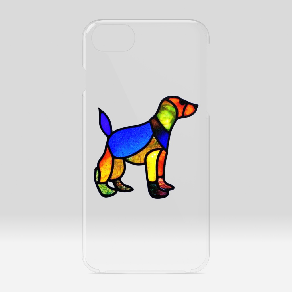 ステンドグラス風犬のiPhoneケース