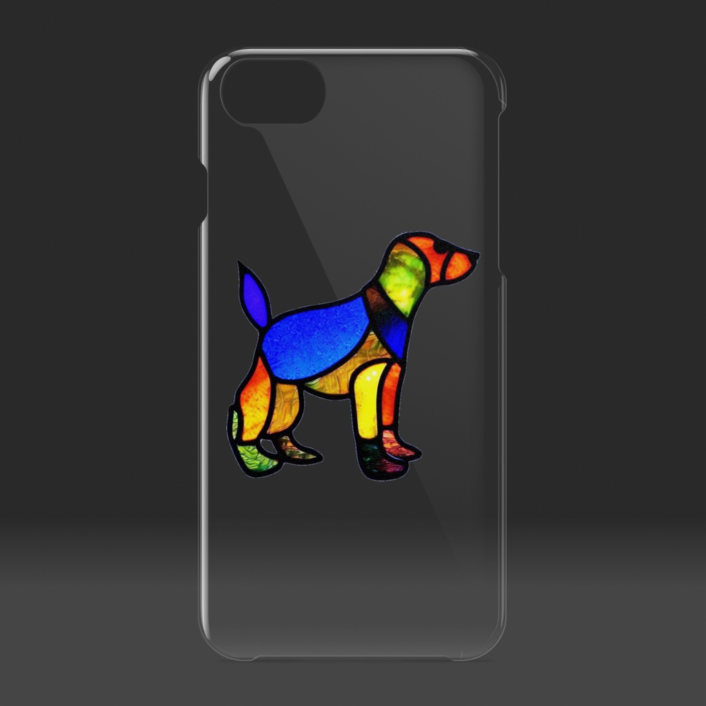 ステンドグラス風犬のiPhoneケース