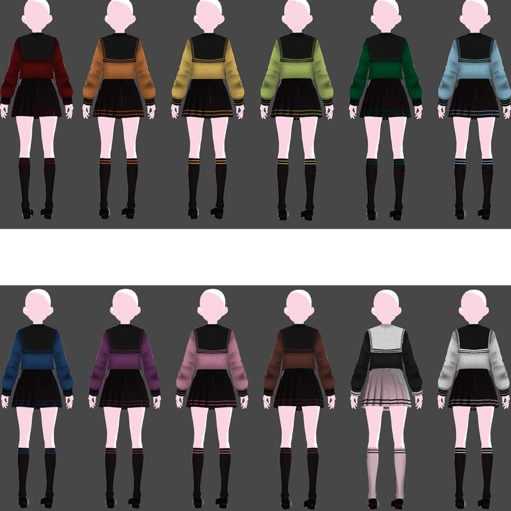 【無料あり】セーラー服【VRoidカスタムアイテム】