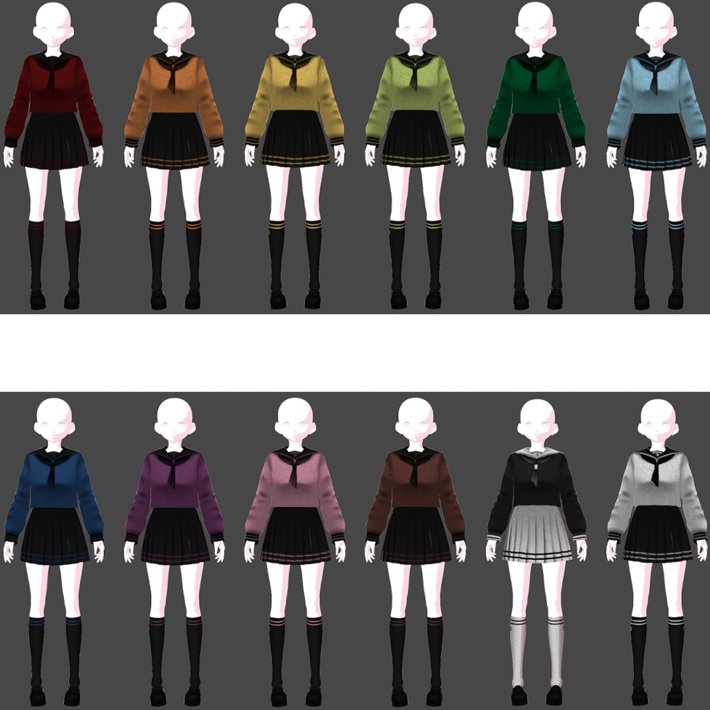 【無料あり】セーラー服【VRoidカスタムアイテム】
