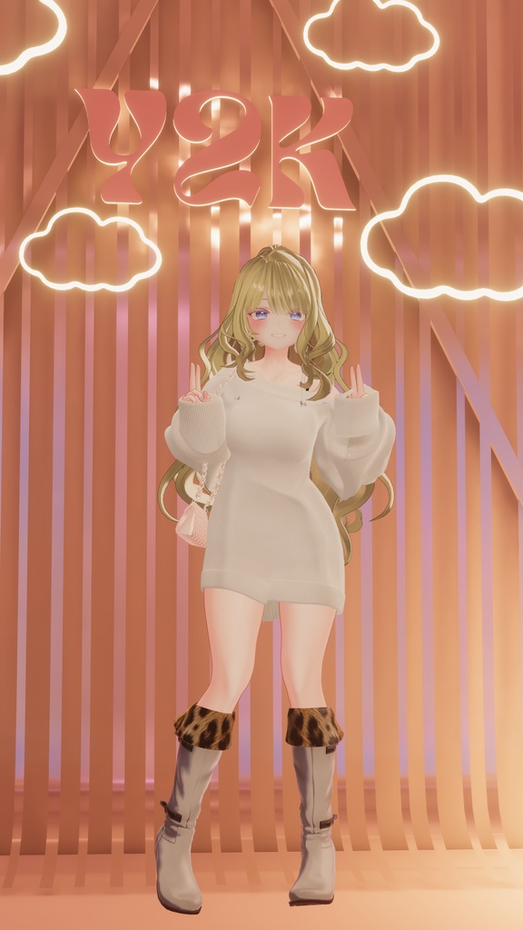 【carina】折り返しローヒールブーツ 23アバター対応