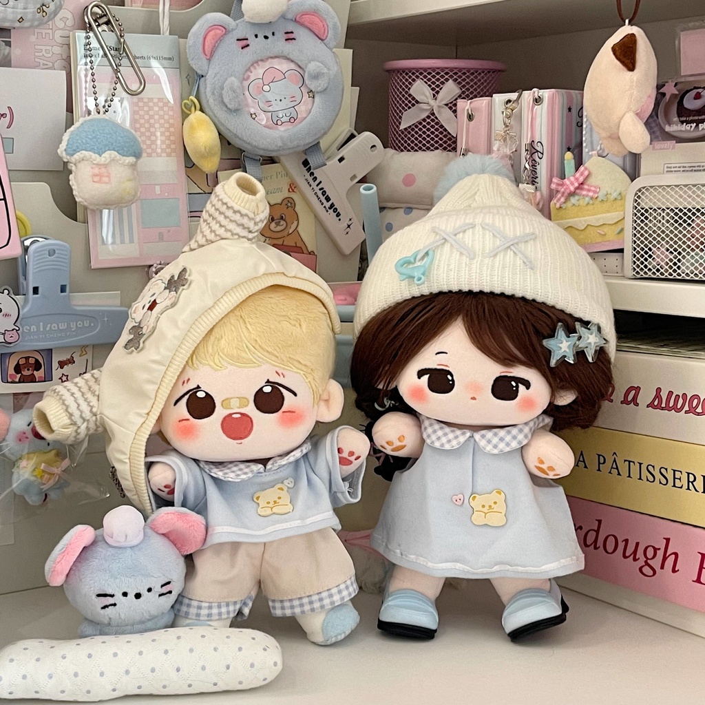 20cm ぬいぐるみ着せ替え 塩クリームドレス かわいい ぬい服 2種類