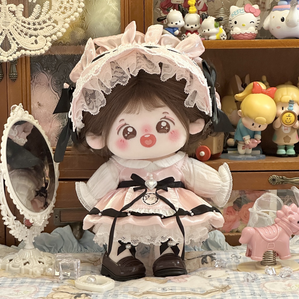 【4色】20cmぬいぐるみ用 オデット姫ドレス ボンネット 着せ替え 6点セット かわいい