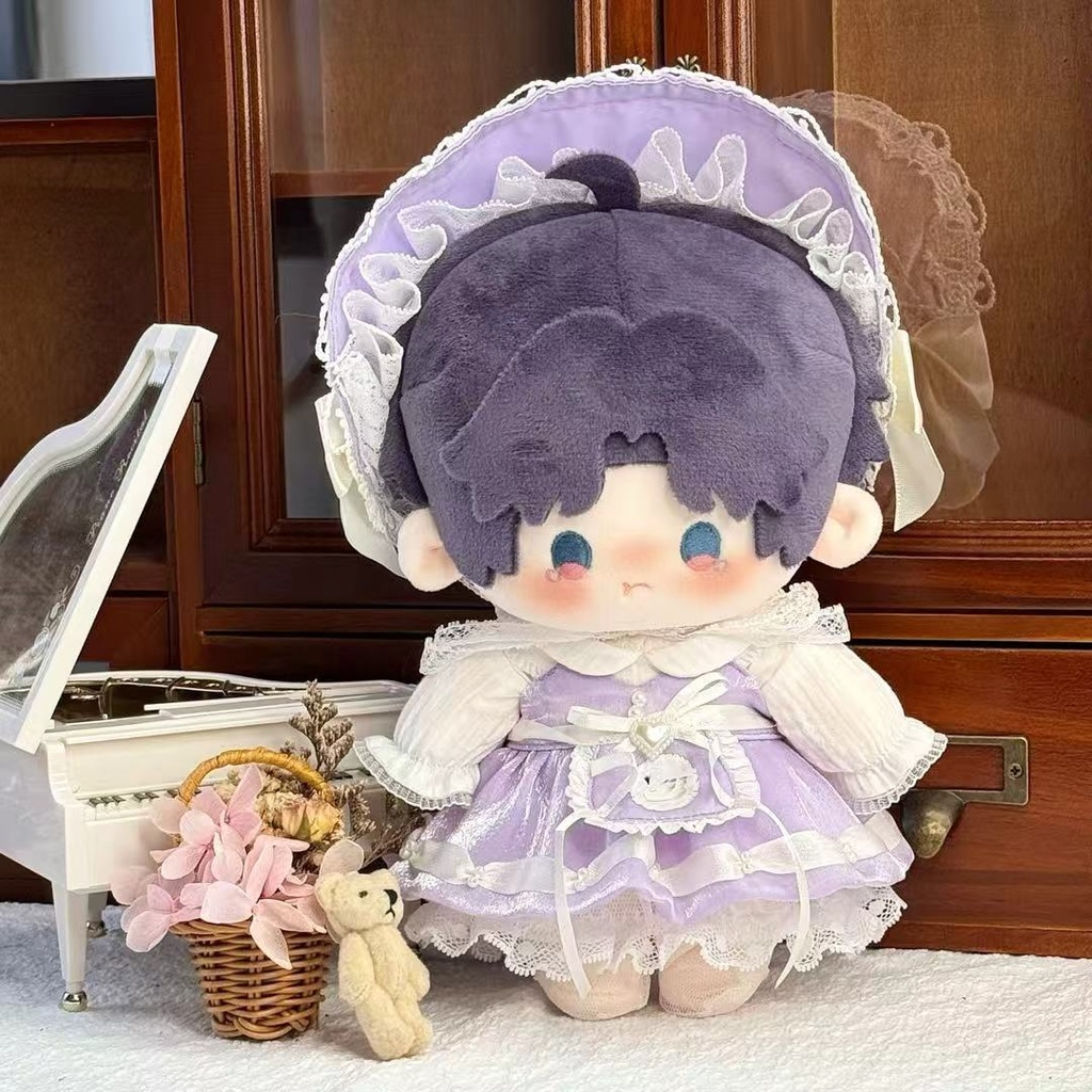 【4色】20cmぬいぐるみ用 オデット姫ドレス ボンネット 着せ替え 6点セット かわいい