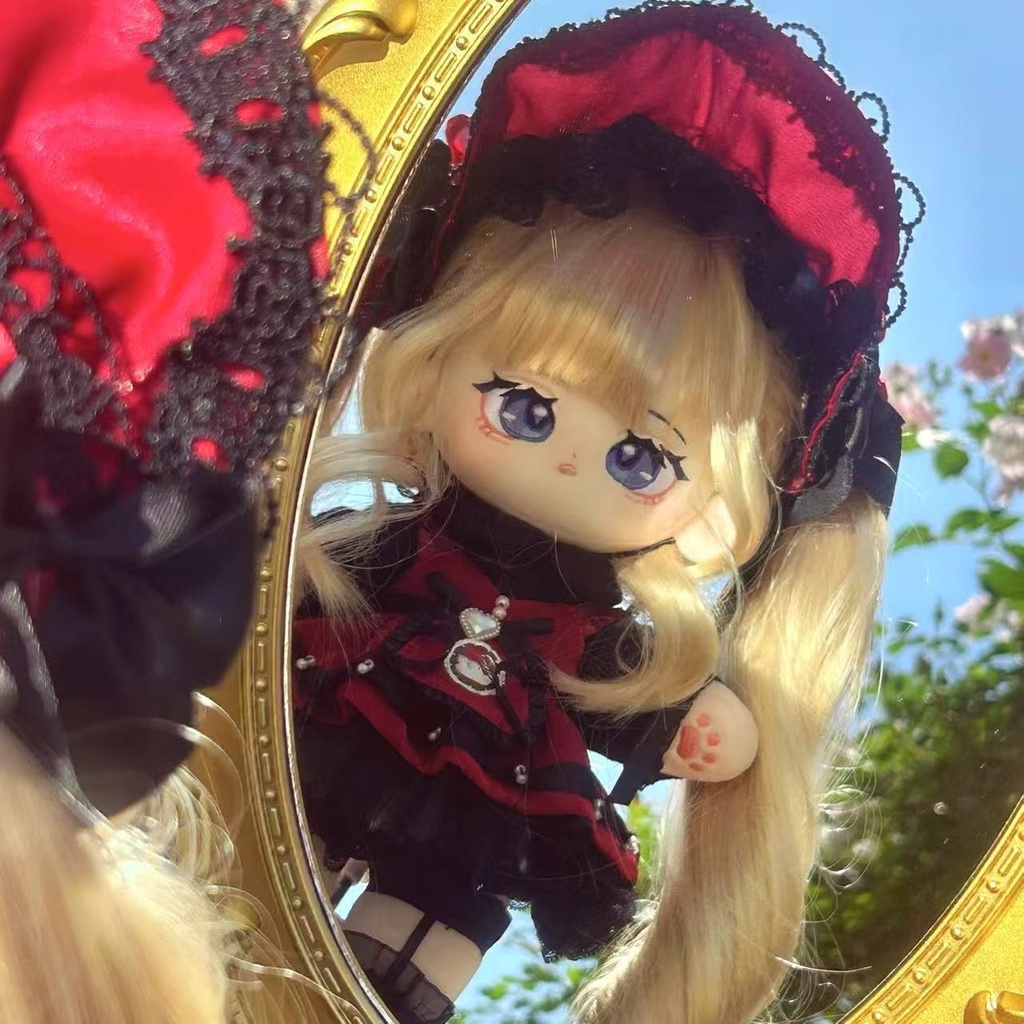 【4色】20cmぬいぐるみ用 オデット姫ドレス ボンネット 着せ替え 6点セット かわいい