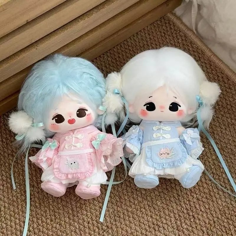 【4色】20cmぬいぐるみ用 4点セット 中華風ぬい服 着せ替え 緑 紫 ブルー ピンク