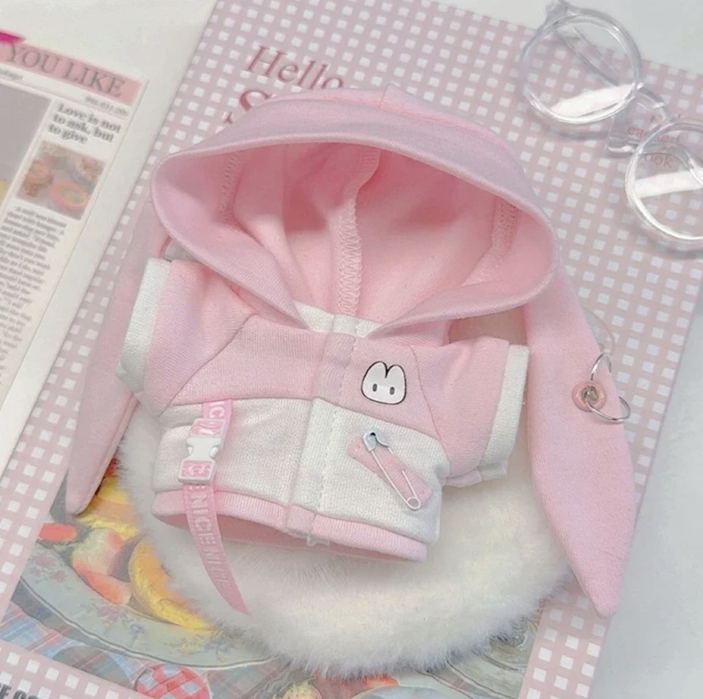 【3色】10cm ぬい服 着ぐるみ 耳付き動物コート しっぽ付き  かわいい 着せ替え服