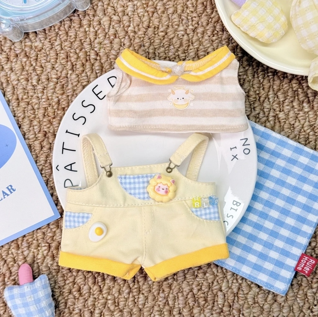 20cmぬいぐるみ用 サロペット 着せ替え服 2点セット ぬい服