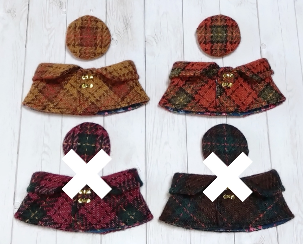 【ミニ】チェック柄コート ※マスタード、オレンジのみ