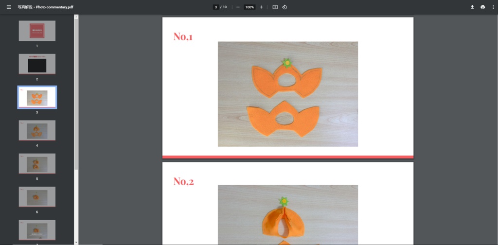 【型紙/Pattern】りんご・もも・みかんの帽子/Apple・Peach・Orange Hat