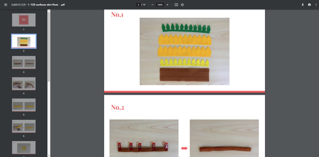 【型紙/Pattern】ひまわりのスカート/Sunflower skirt